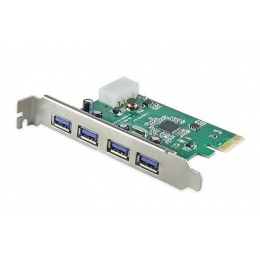 SYBA Controller Card SY-PEX20136 USB3.0 4Port PCI Express with SATA Power Connector Retail [Item Discontinued]