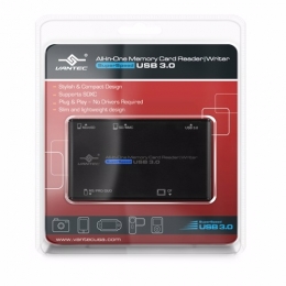 Vantec Storage UGT-CR513-BK All-In-One Memory Card Reader/Writer SuperSpeed USB3.0 Retail [Item Discontinued]