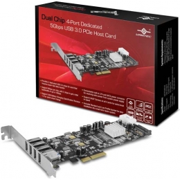 Vantec UGT-PCE430-4C Quad Chip 4-Port Dedicated 5Gbps USB3.0 PCI-Express Host Card Retail [Item Discontinued]